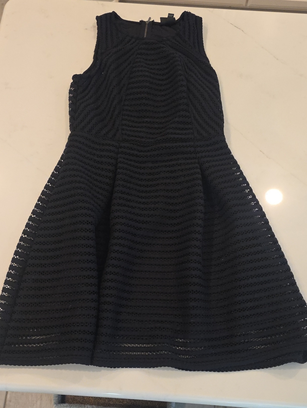 Women's Black Lace Fit-and-Flare Dress